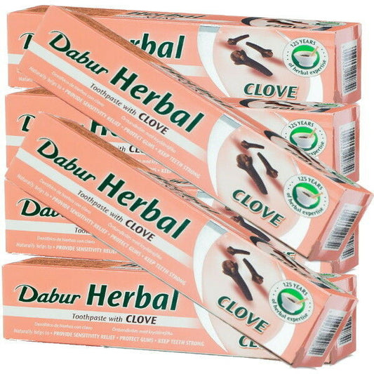 Dabur Clove Toothpaste ayurvedische Kräuter zahnpasta Nelken extrakt 100ml 6er P