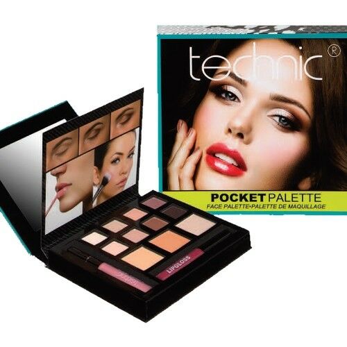 Technic Complete Face Pocket Palette Make-Up Eyeshadow Powder Lip Gloss