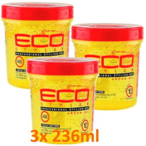 Eco Styler Professional Haar Styling Gel Marokka Argan Öl Maximum Halt 236ml 3x