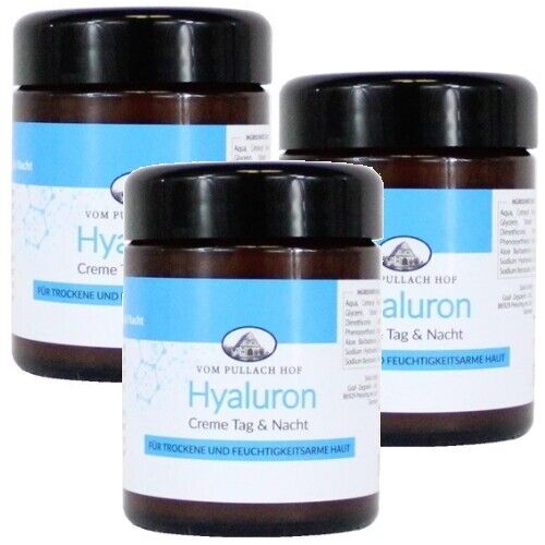 Hyaluron Creme Tag &Nacht vom Pullach Hof Feuchtigkeitscreme Anti Aging 100ml 3x