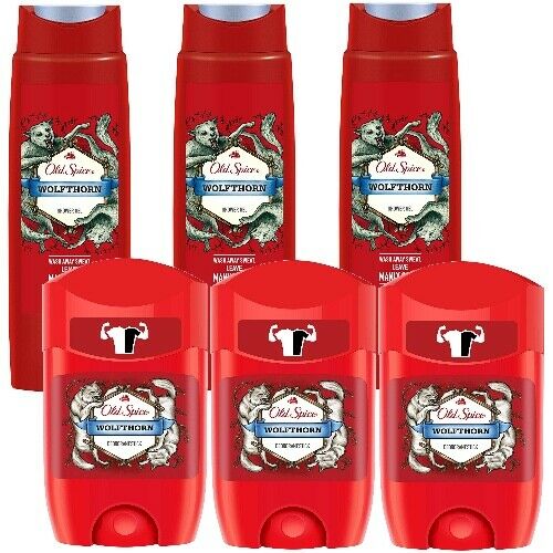 Old Spice WOLFTHORN Deodorant Deostick & Showergel Duschgel 6er SET