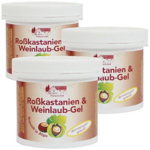 Roßkastanien und Weinlaub-Gel vom Pullach Hof Rosskastanien Balsam 250 ml 3er P.