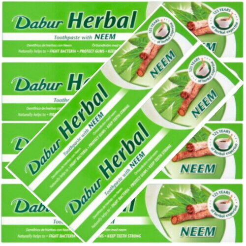 Dabur Herbal Kräuter NEEM Zahnpasta mit Neemextrakt Toothpaste 155g 6er Pack