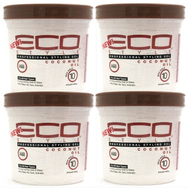 Eco Styler Professional Haar Styling Gel Coconut Oil Kokosöl Stark 473ml 4er Pk