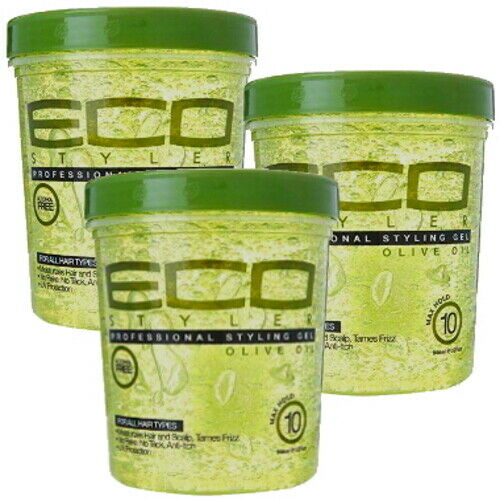 Eco Styler Professional Hair Styling Gel with Olive Oil Maxi Hold 473ml 3-Pack