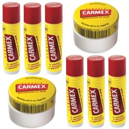 Carmex Classic Lip Balm 6x Original STICK + 2 jars of Lip Balm WoW