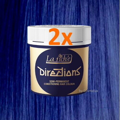 LaRiche Directions Haarfarbe neon blue Direktziehende Haartönung 88ml 2er Pack