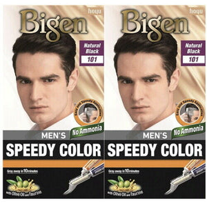 BIGEN Men's Speedy Colour Creme Haarfarbe Haarfärbemittel Natur Schwarz 101 - 2x