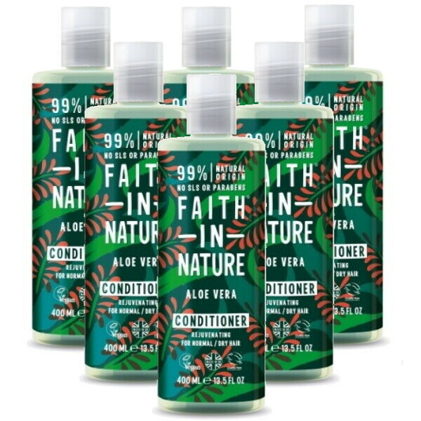 Faith in Nature Aloe Vera Conditioner VEGAN Parabenfrei pH-Neutral 400ml 6er Pack