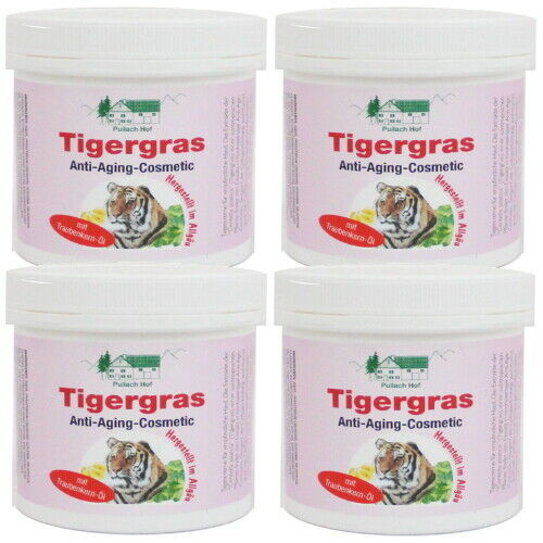 Tigergrass Anti-Aging Cream from Pullach Hof 250ml Moisturizing Day Cream 4 Pack