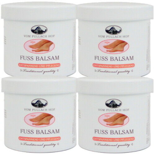 Foot Care Balm Foot Cream Relaxing and Nourishing Pullach Hof 250ml 4 Pack 