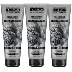 Freeman Männer Vulkanasche Pore Cleansing Peel-Off Gel Maske Große Tube 175ml 3x