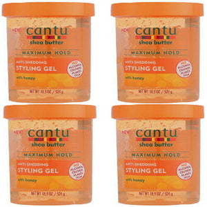 Cantu Shea Butter & Honig Anti-Shedding Lockiges Haar Styling Gel 524g 4er Pack