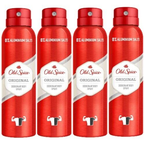 Old Spice Original Deodorant Deo Body Spray 150 ml 4er Pack