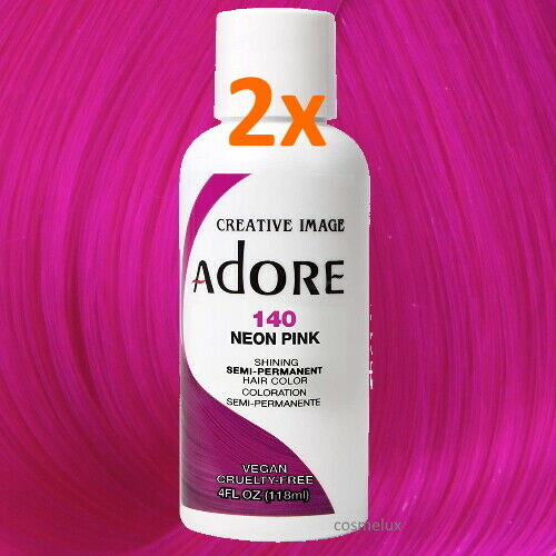Adore Creative Image Haarfarbe Direktziehende Haartönung Neon Pink #140 118ml 2x