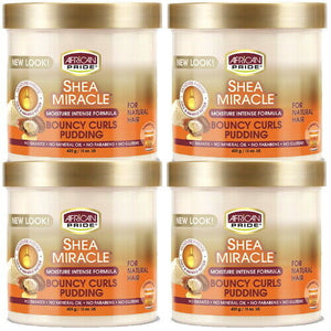 African Pride Shea Butter Miracle Moisture Intense Bouncy Curls Pudding 425g 4x