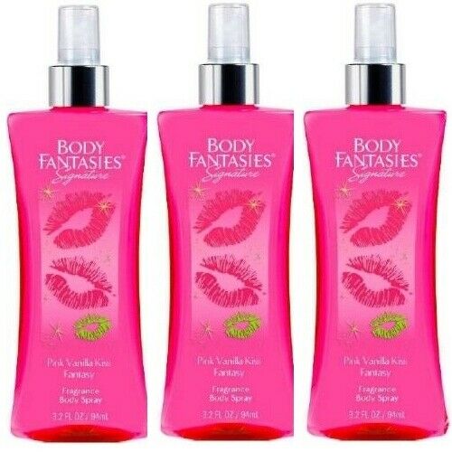 Body Fantasies Pink Vanilla Kiss Parfum Body Spray 94 ml 3er Pack
