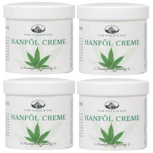 Hanf Hanföl Creme für die Pflege trockener und reifer Haut 250 ml 4er Pack