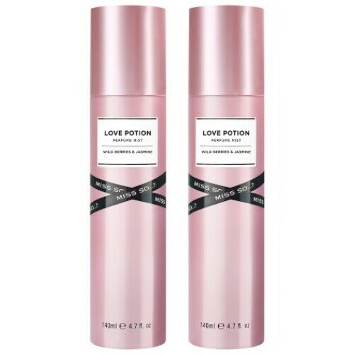 MISS SO...? LOVE POTION Wild Berries &amp; Jasmin Body Mist Perfume Spray 140 ml 2xP