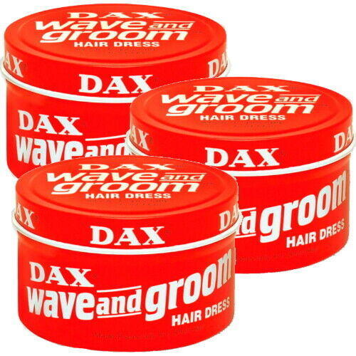 DAX Wax Wave and Groom Hairdress Pomade Haarwachs Haarwax rot 99g 3er Pack