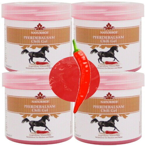 Pferdebalsam Chili Gel Pferdegel Pferdesalbe Wärmend vom Naturhof 250ml 4er Pack