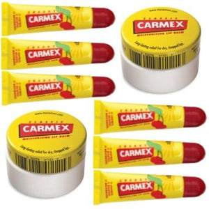 Carmex Classic Kirsche Lippenbalsam Original 3xTUBE Lip Balm + 2x Classic Tiegel