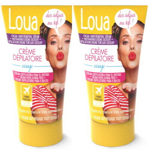 Loua Enthaarungscreme Haarentfernung Speziell für Gesicht Oberlippe Kinn 40ml 2x
