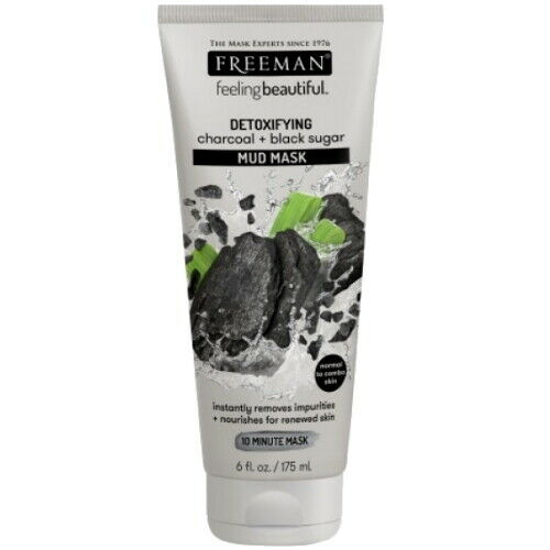 Freeman DETOXIFYING Mud Mask Charcoal + Black Sugar Maske Große Tube 175ml