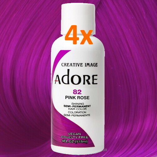 Adore Creative Image Haarfarbe Direktziehende Haartönung Pink Rose #82 118ml 4er