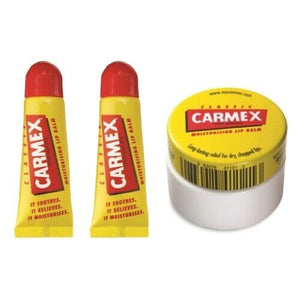 Carmex Classic Lippenbalsam Original 2x TUBE+ 1x TIEGEL Lip Balm Mix Set