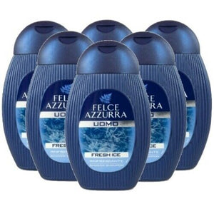 Felce Azzurra Uomo FRESH ICE Men Showergel Duschgel & Shampoo PAGLIERI 6er Pack