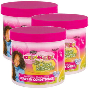 African Pride Dream Kids Olive Miracle Detangling Leave in Conditioner 425g 3x
