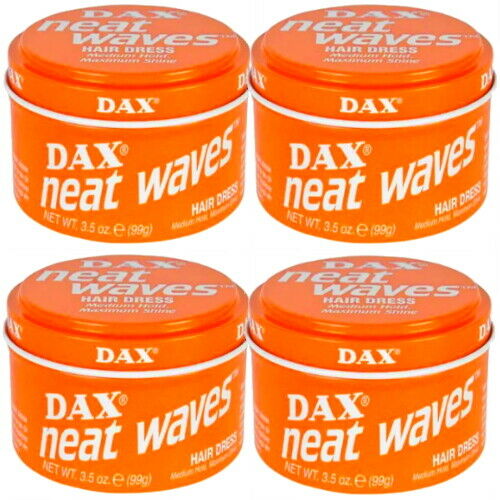 DAX Wax Neat Waves Medium Hairdress Pomade Haarwachs Haarwax orange 99g 4er Pack