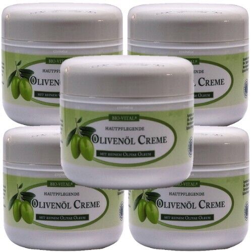 Bio-Vital Oliven Öl Creme Olivenöl Tagescreme Schützend Pflegend 250ml 5er Pack