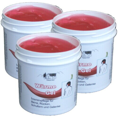 HOT Heat Gel Intensive Care Back, Shoulders, Joints and Legs 250ml Pack of 3