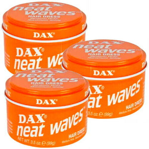 DAX Wax Neat Waves Medium Hairdress Pomade Haarwachs Haarwax orange 99g 3er Pack