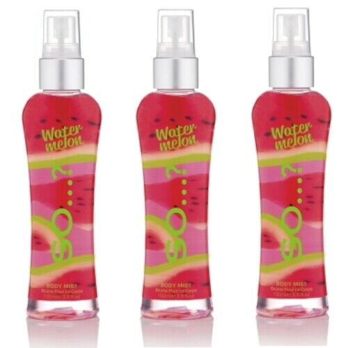 SO...?  WATERMELON Body Mist Parfum Spray 100 ml 3er Pack