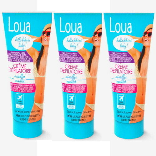 Loua Enthaarungscreme Haarentfernung Speziell Achseln & Bikini-Intimzone 60ml 3x