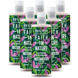 Faith in Nature Lavender & Geranium Conditioner VEGAN Parabenfrei 400ml 6er Pack