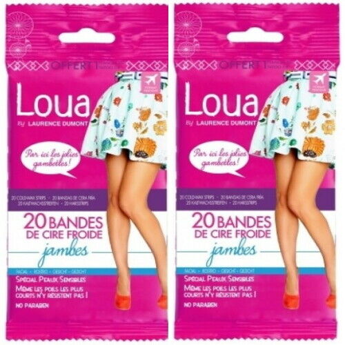 Loua Kaltwachsstreifen wax strips Bein Enthaarung Haarentfernung 20 Strips 2er P