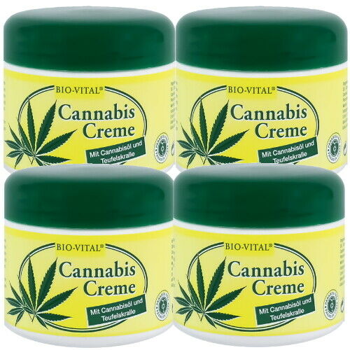 BIO-VITAL Cannabis Hanfcreme Körpercreme m.Teufelskralle 125ml 4er Pack