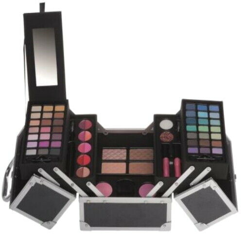 Mega Noble Cosmetics Make-up Black Crocodile Look Makeup Case 70 pieces (e72) 