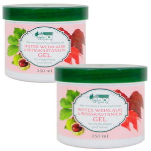 Rotes Weinlaub Rosskastanien Gel - Balsam Bein Venen Salbe Pullach Hof 250ml 2x