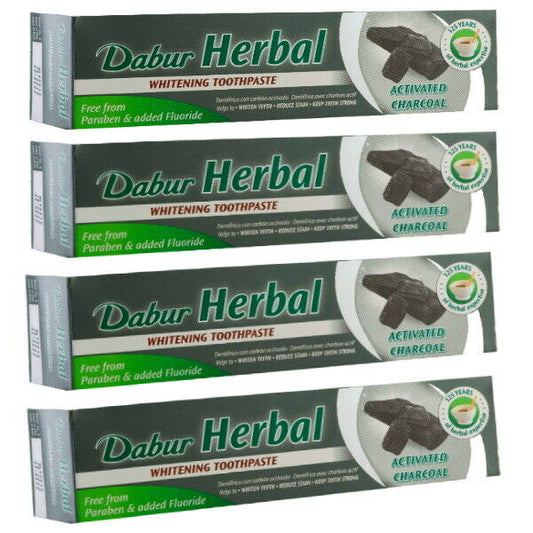 Dabur Charcoal Whitening Toothpaste Ayurvedische Zahnpasta weiße Zähne 100ml 4x