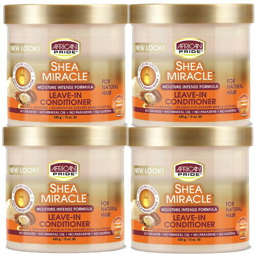 African Pride Shea Butter Moisture Intense Miracle Leave in Conditioner 425g 4x