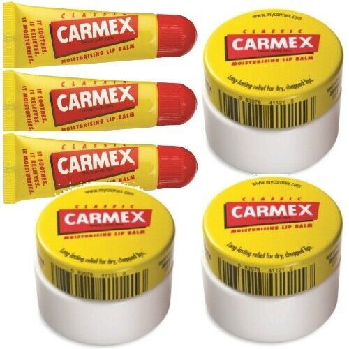 Carmex Classic Lippenbalsam Original 3x TUBE+ 3x TIEGEL Lip Balm Mix Set