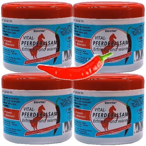 Bio-Vital Horse Balm Horse Ointment refreshes &amp; warms with chili extract 500ml 4-pack