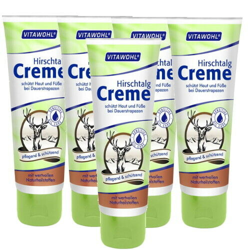 Vitawohl Deer Tallow Cream Protects skin and feet from constant stress 100ml 5 pack