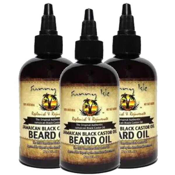 Sunny Isle Jamaican Black Castor Beard Oil Bartöl Rizinusöl 59ml 3er Pack