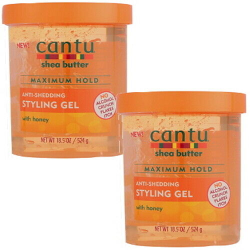Cantu Shea Butter & Honig Anti-Shedding Lockiges Haar Styling Gel 524g 2er Pack